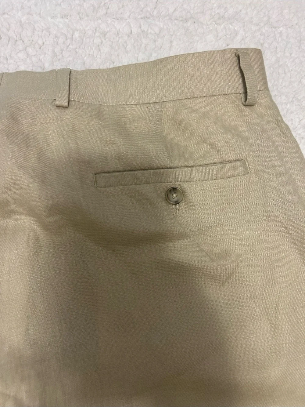Pronto Uomo Beige Linen Dress Chinos - Straight Leg